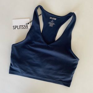 Split 59 Navy Blue Sports Bra